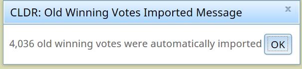 Notification of number of automatically imported votes